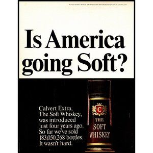 1967 Calvert Extra The Soft Whiskey Vintage Print Ad Man Cave Bar Wall Art